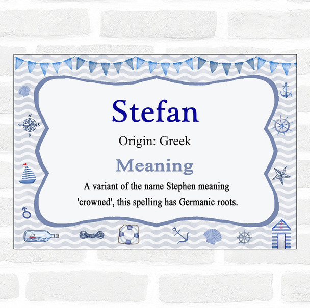 Stefan Name Meaning Nautical Certificate