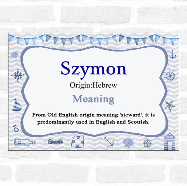 Szymon Name Meaning Nautical Certificate