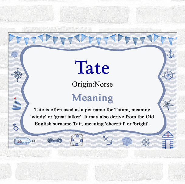 Tate Name Meaning Nautical Certificate