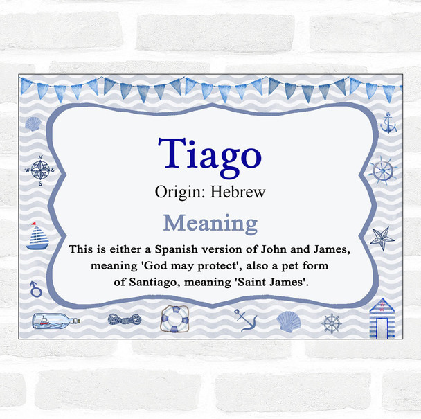 Tiago Name Meaning Nautical Certificate