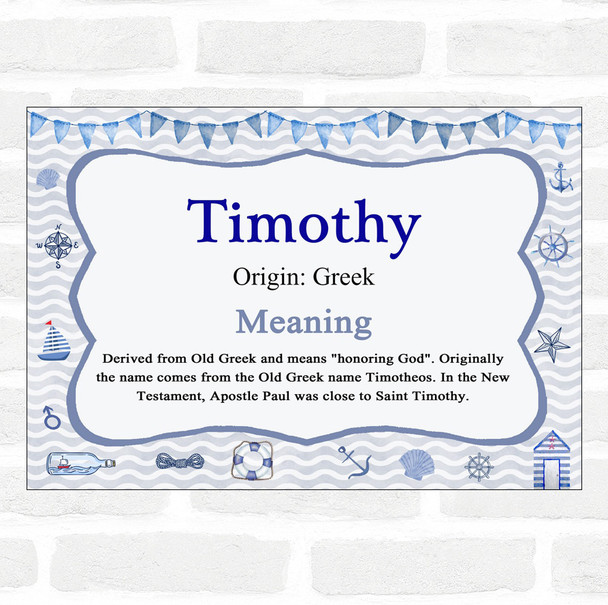 Timothy Name Meaning Nautical Certificate