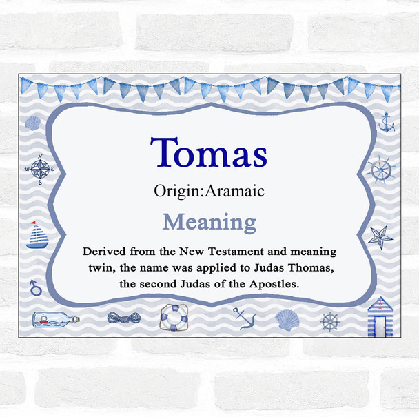 Tomas Name Meaning Nautical Certificate