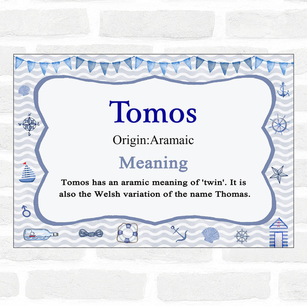 Tomos Name Meaning Nautical Certificate