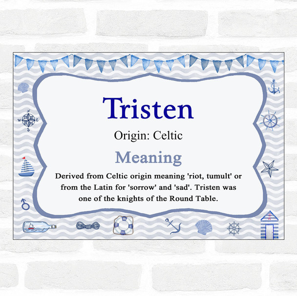 Tristen Name Meaning Nautical Certificate