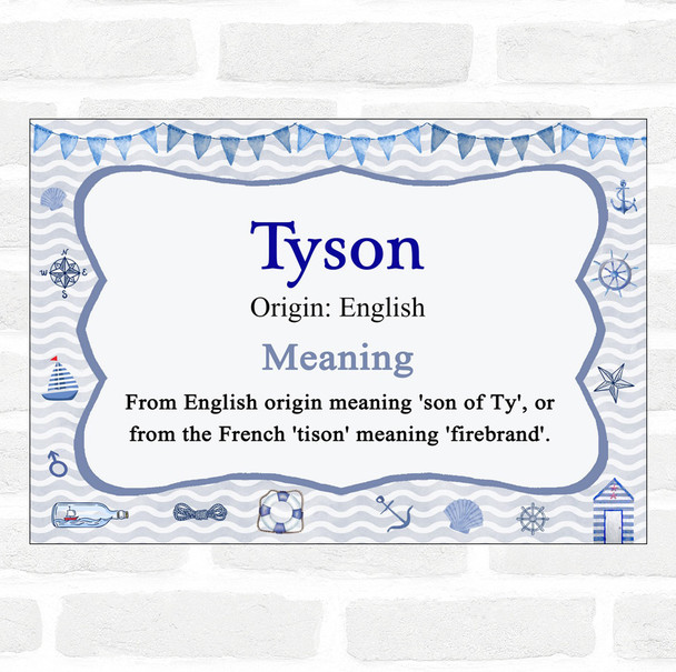 Tyson Name Meaning Nautical Certificate