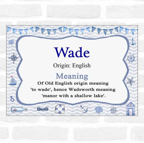 Wade Name Meaning Nautical Certificate