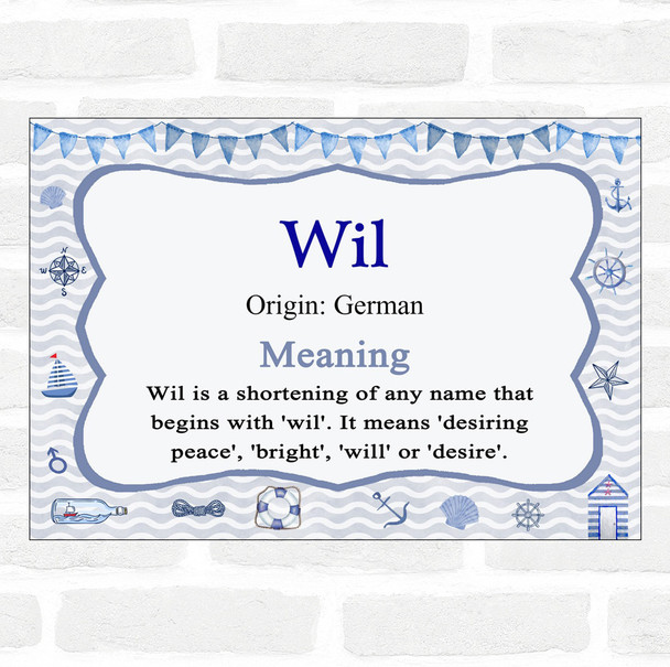 Wil Name Meaning Nautical Certificate