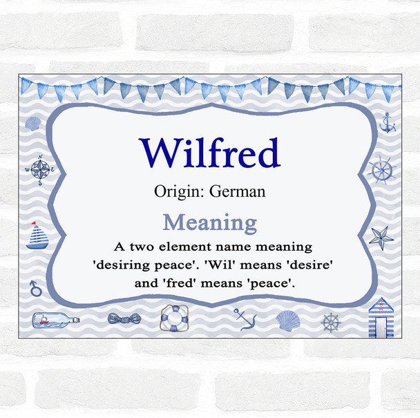Wilfred Name Meaning Nautical Certificate