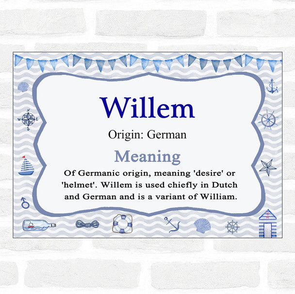 Willem Name Meaning Nautical Certificate