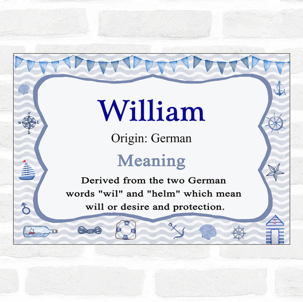 William Name Meaning Nautical Certificate