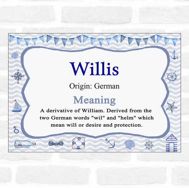 Willis Name Meaning Nautical Certificate