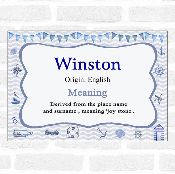Winston Name Meaning Nautical Certificate