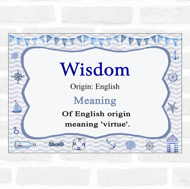 Wisdom Name Meaning Nautical Certificate