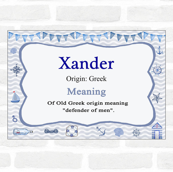 Xander Name Meaning Nautical Certificate