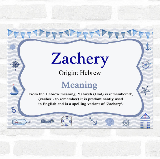 Zachery Name Meaning Nautical Certificate
