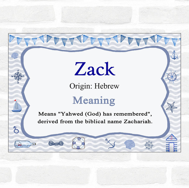 Zack Name Meaning Nautical Certificate