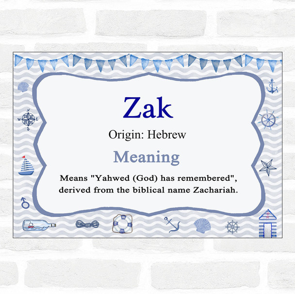 Zak Name Meaning Nautical Certificate