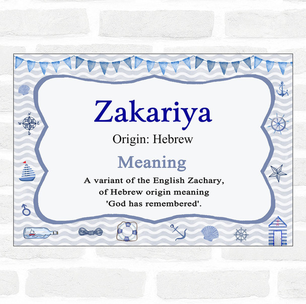 Zakariya Name Meaning Nautical Certificate