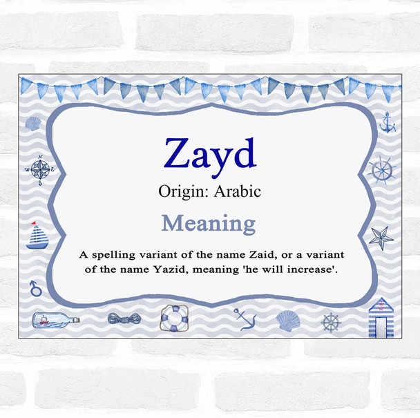 Zayd Name Meaning Nautical Certificate