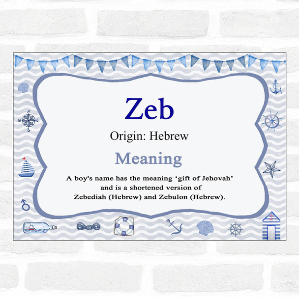 Zeb Name Meaning Nautical Certificate