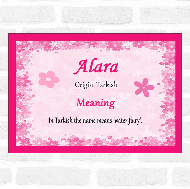 Alara Name Meaning Pink Certificate