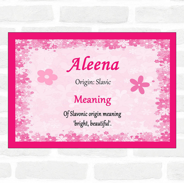 Aleena Name Meaning Pink Certificate