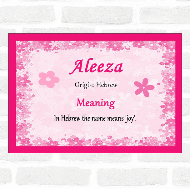 Aleeza Name Meaning Pink Certificate