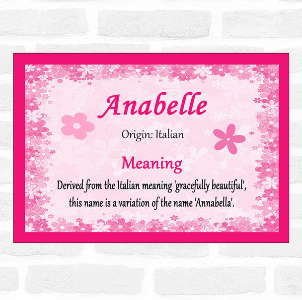 Anabelle Name Meaning Pink Certificate