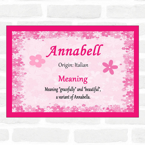Annabell Name Meaning Pink Certificate