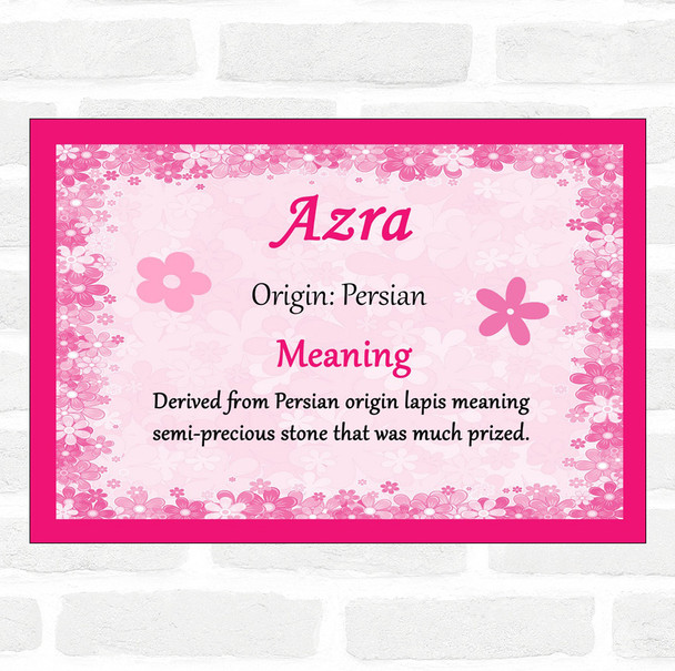 Azra Name Meaning Pink Certificate