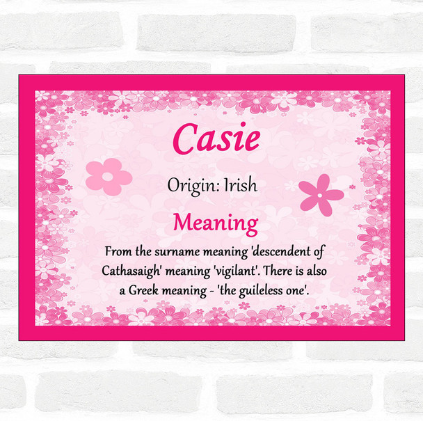 Casie Name Meaning Pink Certificate