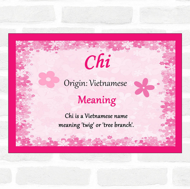 Chi Name Meaning Pink Certificate