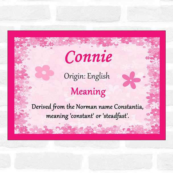 Connie Name Meaning Pink Certificate