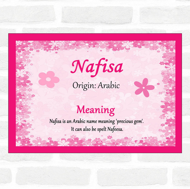 Nafisa Name Meaning Pink Certificate
