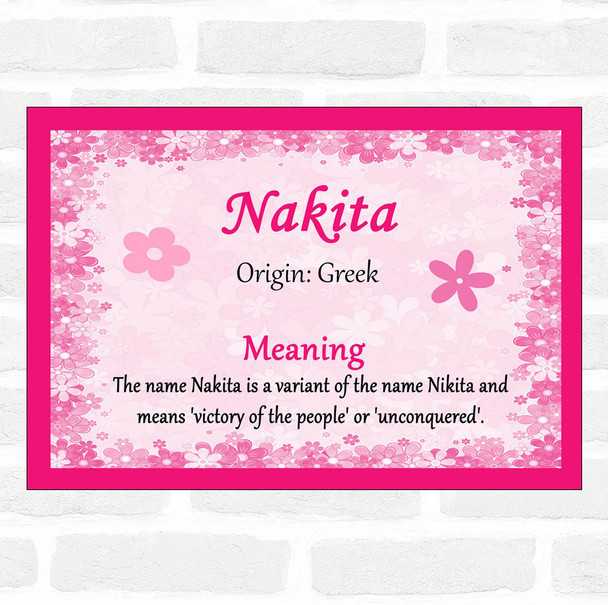 Nakita Name Meaning Pink Certificate