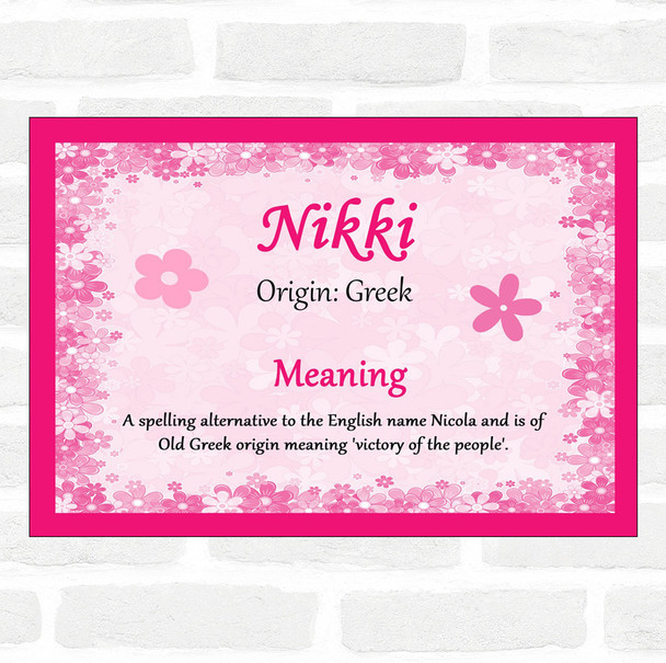 Nikki Name Meaning Pink Certificate