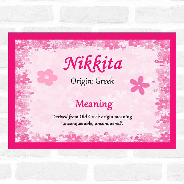 Nikkita Name Meaning Pink Certificate