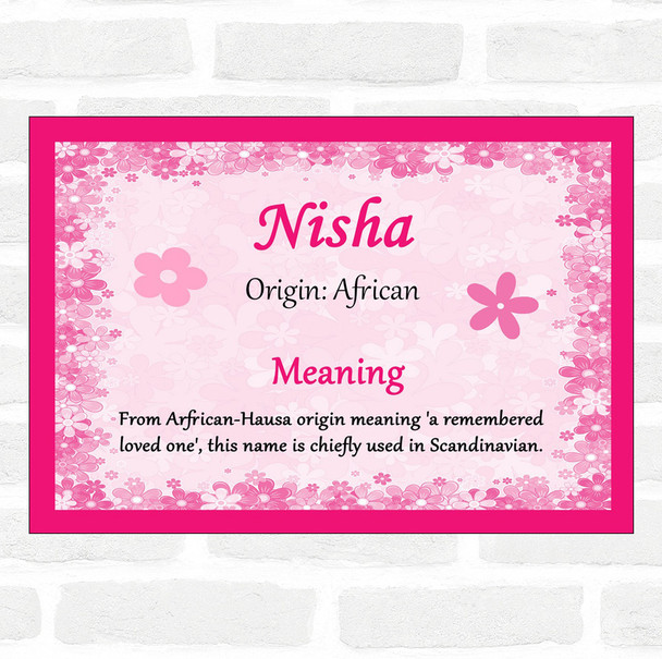 Nisha Name Meaning Pink Certificate