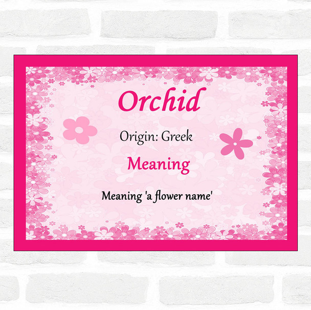 Orchid Name Meaning Pink Certificate