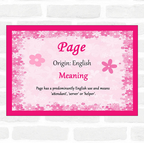 Page Name Meaning Pink Certificate