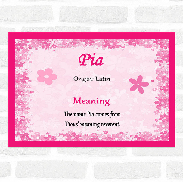 Pia Name Meaning Pink Certificate