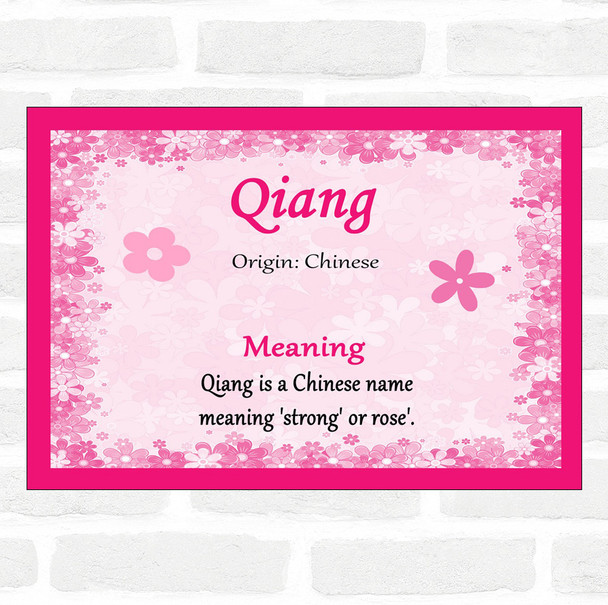 Qiang Name Meaning Pink Certificate