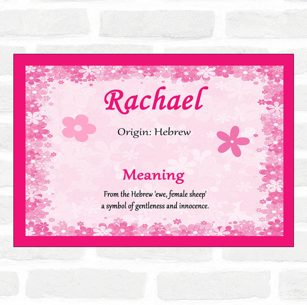 Rachael Name Meaning Pink Certificate