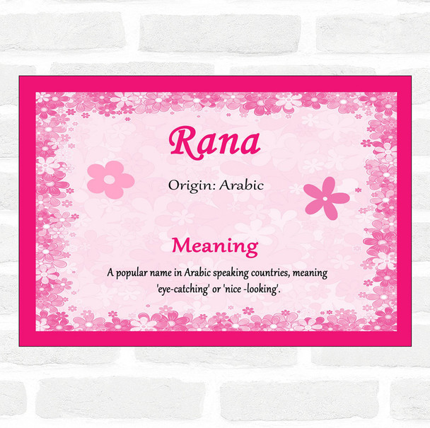 Rana Name Meaning Pink Certificate