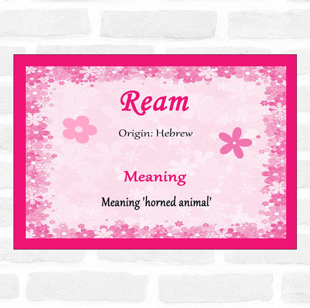 Ream Name Meaning Pink Certificate