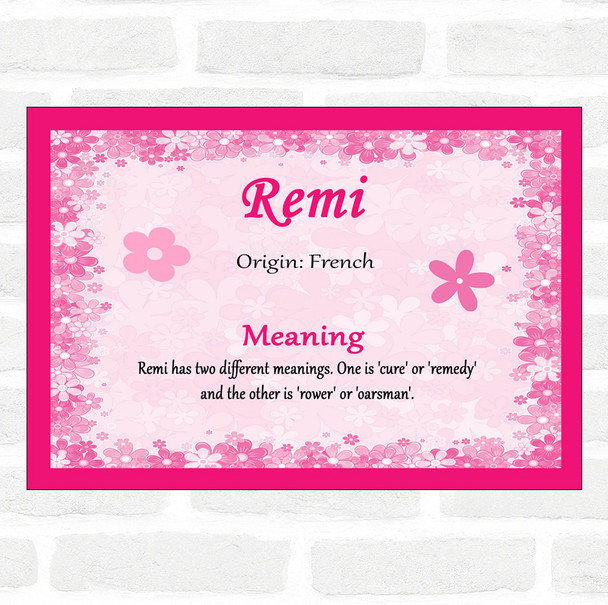 Remi Name Meaning Pink Certificate