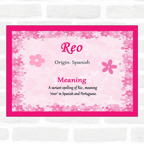 Reo Name Meaning Pink Certificate