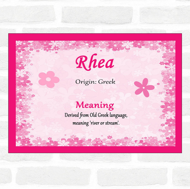 Rhea Name Meaning Pink Certificate