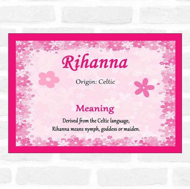 Rihanna Name Meaning Pink Certificate