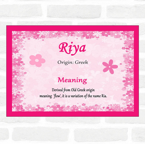 Riya Name Meaning Pink Certificate